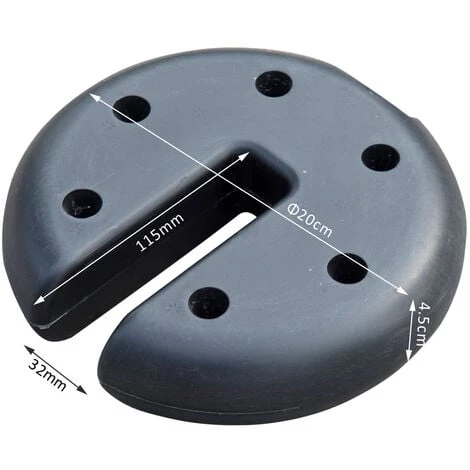 HOMCOM Lot De 4 Poids De Lestage Circulaire Pour Tonnelle Barnum Tente Diamètre 20 Cm épaisseur 4,5 Cm Polyéthylène Noir - Noir 5 HOMCOM Lot De 4 Poids De Lestage Circulaire Pour Tonnelle Barnum Tente Diamètre 20 Cm épaisseur 4,5 Cm Polyéthylène Noir - Noir – Image 3