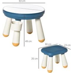 HOMCOM Ensemble Table De Construction Multi-activités Pour Enfant Avec Tabouret Ø 63 X 49H Cm Bleu Et Blanc 8 HOMCOM Ensemble Table De Construction Multi-activités Pour Enfant Avec Tabouret Ø 63 X 49H Cm Bleu Et Blanc -France HOMCOM Soldes 2022 36843048 3