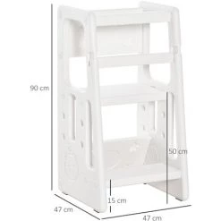 HOMCOM Tour D'apprentissage Tour D'observation Pour Enfants De 18 Mois à 5 Ans Hauteur Réglable Sur 3 Niveaux En HDPE 47 X 47 X 90 Cm Blanc 9 HOMCOM Tour D'apprentissage Tour D'observation Pour Enfants De 18 Mois à 5 Ans Hauteur Réglable Sur 3 Niveaux En HDPE 47 X 47 X 90 Cm Blanc -France HOMCOM Soldes 2022 36843049 3