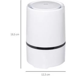 HOMCOM Purificateur D'air Maison Portable Silencieux Avec Filtre HEPA Purifie Jusqu'à 10 M³ Blanc -France HOMCOM Soldes 2022 36843077 3
