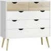 HOMCOM Commode 5 Tiroirs Design Scandinave Meuble De Rangement Chambre Panneau De Particules 99 X 39 X 101 Cm Blanc Aspect Chêne Clair - Blanc 2 HOMCOM Commode 5 Tiroirs Design Scandinave Meuble De Rangement Chambre Panneau De Particules 99 X 39 X 101 Cm Blanc Aspect Chêne Clair - Blanc -France HOMCOM Soldes 2022 36843082 1