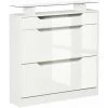 HOMCOM Armoire à Chaussures Avec 2 Tiroirs Rabattables + 1 Tiroir Coulissant + 1 Comptoir Et 1 Plateau En Verre étagère Réglable Sur 2 Niveaux 89 X 23 X 96 Cm Blanc - Blanc 2 HOMCOM Armoire à Chaussures Avec 2 Tiroirs Rabattables + 1 Tiroir Coulissant + 1 Comptoir Et 1 Plateau En Verre étagère Réglable Sur 2 Niveaux 89 X 23 X 96 Cm Blanc - Blanc -France HOMCOM Soldes 2022 36843280 1