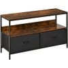 HOMCOM Meuble TV Bas Sur Pieds Style Industriel 2 Tiroirs En Tissu Gris MDF Marron Rustique Et Métal Noir - Marron 1 HOMCOM Meuble TV Bas Sur Pieds Style Industriel 2 Tiroirs En Tissu Gris MDF Marron Rustique Et Métal Noir - Marron -France HOMCOM Soldes 2022 36843295 1