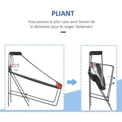 HOMCOM Jeu De Basket Pliable Jeu De Basketball Arcade Compteur électronique 2 Ballons - Noir 10 HOMCOM Jeu De Basket Pliable Jeu De Basketball Arcade Compteur électronique 2 Ballons - Noir -France HOMCOM Soldes 2022 36843425 4