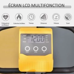 HOMCOM Vélo D'appartement Pliant 8 Niveaux De Résistance Magnétique Dossier Selle Réglable Poignées Ergonomiques écran LCD Multifonction Suspensions Support Tablette Acier Jaune Gris - Jaune 10 HOMCOM Vélo D'appartement Pliant 8 Niveaux De Résistance Magnétique Dossier Selle Réglable Poignées Ergonomiques écran LCD Multifonction Suspensions Support Tablette Acier Jaune Gris - Jaune -France HOMCOM Soldes 2022 36843430 4