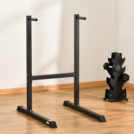 HOMCOM Station à Dips Musculation Fitness Poignées Ergonomiques Et Pieds Antidérapants Acier 104 X 70,5 X 122 Cm Noir 4 HOMCOM Station à Dips Musculation Fitness Poignées Ergonomiques Et Pieds Antidérapants Acier 104 X 70,5 X 122 Cm Noir – Image 2