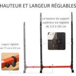 HOMCOM Support Pour Haltères Hauteur Réglable Repose Haltères 77-122 X 73 X 121-171 Cm Rouge Noir 10 HOMCOM Support Pour Haltères Hauteur Réglable Repose Haltères 77-122 X 73 X 121-171 Cm Rouge Noir -France HOMCOM Soldes 2022 36843440 4