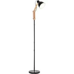 HOMCOM Lampadaire Design Style Industriel 40 W Max. Angle Réglable Métal Noir