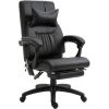HOMCOM Fauteuil De Bureau Manager Massant Hauteur Réglable Dossier Inclinable Repose-pied + Appui-tête 68 X 79 X 104-112 Cm Noir - Noir -France HOMCOM Soldes 2022 36853994 1