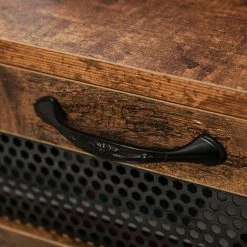 HOMCOM Table Basse Rectangulaire Style Industriel Niche Tiroir Coulissant Métal Noir Panneaux Particules Aspect Vieux Bois Veinage - Marron 11 HOMCOM Table Basse Rectangulaire Style Industriel Niche Tiroir Coulissant Métal Noir Panneaux Particules Aspect Vieux Bois Veinage - Marron -France HOMCOM Soldes 2022 37149198 5