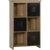 HOMCOM Bibliothèque Design Industriel - Meuble De Rangement 3 Niches 3 Casiers - Panneaux Particules Aspect Bois Veinage Portes Métal Noir - Marron 1 HOMCOM Bibliothèque Design Industriel - Meuble De Rangement 3 Niches 3 Casiers - Panneaux Particules Aspect Bois Veinage Portes Métal Noir - Marron -France HOMCOM Soldes 2022 37281396 1