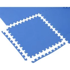 HOMCOM Tapis En Mousse De Protection Sol Tapis De Fitness 62 Cm X 62 Cm X 1 Cm Avec Bordures Tapis Puzzle 25 Pièces 9,3 M² De Surface Bleu -France HOMCOM Soldes 2022 3738170 5