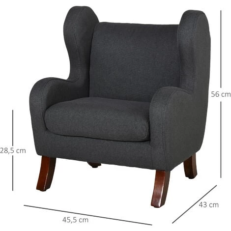 HOMCOM Fauteuil Enfant Oreilles Grand Confort Accoudoirs Assise Dossier Garnissage Mousse Haute Densité Piètement Bois Hévéa Verni Lin Gris - Gris 5 HOMCOM Fauteuil Enfant Oreilles Grand Confort Accoudoirs Assise Dossier Garnissage Mousse Haute Densité Piètement Bois Hévéa Verni Lin Gris - Gris – Image 3