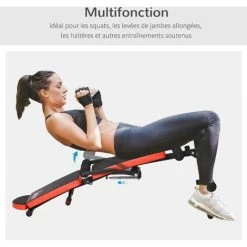 HOMCOM Banc De Musculation Pliable Hauteur Réglable Dim. 148L X 58l X 52-65H Cm Avec Poignées Acier PU Rouge Noir 11 HOMCOM Banc De Musculation Pliable Hauteur Réglable Dim. 148L X 58l X 52-65H Cm Avec Poignées Acier PU Rouge Noir -France HOMCOM Soldes 2022 37769132 5