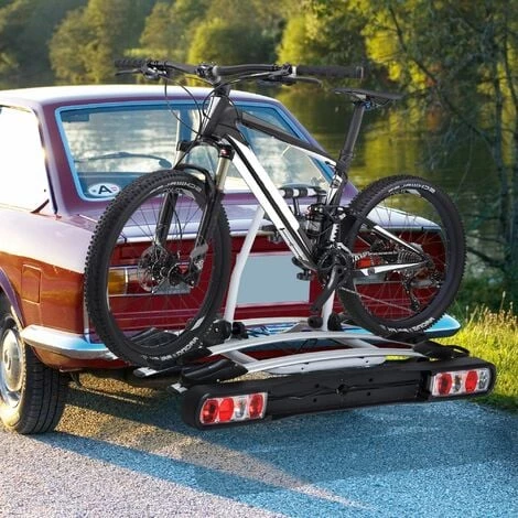 HOMCOM Porte-vélos D'attelage 3 Vélos -porte-vélos Sur Boule D'attelage Broches 3 Vélos - Sangles De Sécurité, Bloque-cadres Intégrés - Espace Plaque Immatriculation - Alu. Noir - Gris 3 HOMCOM Porte-vélos D'attelage 3 Vélos -porte-vélos Sur Boule D'attelage Broches 3 Vélos - Sangles De Sécurité, Bloque-cadres Intégrés - Espace Plaque Immatriculation - Alu. Noir - Gris – Image 2