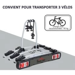 HOMCOM Porte-vélos D'attelage 3 Vélos -porte-vélos Sur Boule D'attelage Broches 3 Vélos - Sangles De Sécurité, Bloque-cadres Intégrés - Espace Plaque Immatriculation - Alu. Noir - Gris 9 HOMCOM Porte-vélos D'attelage 3 Vélos -porte-vélos Sur Boule D'attelage Broches 3 Vélos - Sangles De Sécurité, Bloque-cadres Intégrés - Espace Plaque Immatriculation - Alu. Noir - Gris -France HOMCOM Soldes 2022 37769133 4
