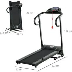 HOMCOM Tapis De Course électrique Pliable Programmable 10 Km/h Max. écran LCD Multifonction Noir - Noir -France HOMCOM Soldes 2022 37823488 3