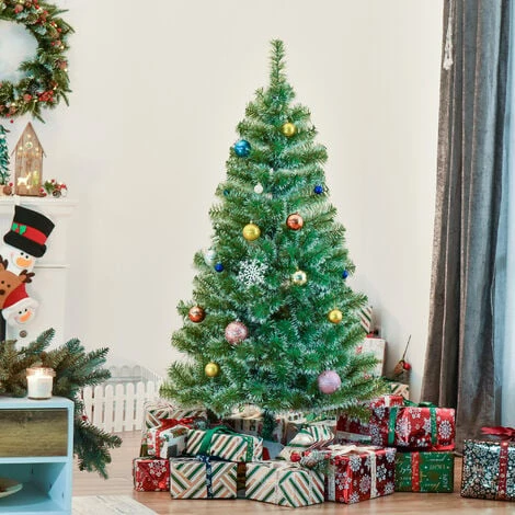 HOMCOM Sapin De Noël Artificiel Aspect Enneigé Ø 75 X 150H Cm 416 Branches épines Imitation Nordmann Grand Réalisme - Vert 4 HOMCOM Sapin De Noël Artificiel Aspect Enneigé Ø 75 X 150H Cm 416 Branches épines Imitation Nordmann Grand Réalisme - Vert – Image 2