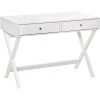 HOMCOM Bureau Informatique Multimédia Design Contemporain 2 Tiroirs Piètement Croisé MDF Blanc - Blanc 2 HOMCOM Bureau Informatique Multimédia Design Contemporain 2 Tiroirs Piètement Croisé MDF Blanc - Blanc -France HOMCOM Soldes 2022 37865157 1
