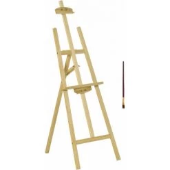 HOMCOM Chevalet D'artiste Sur Pieds Pliable Dim. 51,5L X 71,5l X 134,5H Cm Inclinaison Réglable 90° Max. Bois De Pin Autoclave - Vert