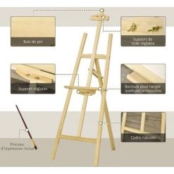 HOMCOM Chevalet D'artiste Sur Pieds Pliable Dim. 51,5L X 71,5l X 134,5H Cm Inclinaison Réglable 90° Max. Bois De Pin Autoclave - Vert 10 HOMCOM Chevalet D'artiste Sur Pieds Pliable Dim. 51,5L X 71,5l X 134,5H Cm Inclinaison Réglable 90° Max. Bois De Pin Autoclave - Vert -France HOMCOM Soldes 2022 37865177 4