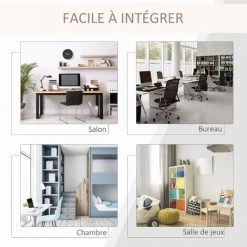 HOMCOM Bureau Informatique Design Industriel Avec Bibliothèque 4 étagères Panneaux Particules Aspect Vieux Bois Métal Noir - Marron 11 HOMCOM Bureau Informatique Design Industriel Avec Bibliothèque 4 étagères Panneaux Particules Aspect Vieux Bois Métal Noir - Marron -France HOMCOM Soldes 2022 37891431 5