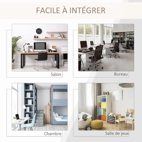 HOMCOM Bureau Informatique Design Industriel Avec Bibliothèque 4 étagères Panneaux Particules Aspect Vieux Bois Métal Noir - Marron 7 HOMCOM Bureau Informatique Design Industriel Avec Bibliothèque 4 étagères Panneaux Particules Aspect Vieux Bois Métal Noir - Marron – Image 5