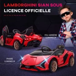 HOMCOM Voiture électrique Enfants De Sport Supercar 12 V - V. Max. 8 Km/h Effets Sonores + Lumineux Rouge -France HOMCOM Soldes 2022 37948908 4