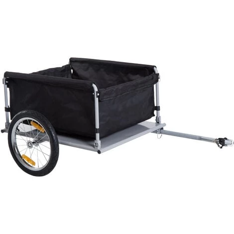 HOMCOM Remorque De Transport Vélo Cargo Barre D'attelage Incluse Housse Amovible 4 Réflecteurs Charge Max. 40 Kg Noir Jaune - Noir Jaune 6 HOMCOM Remorque De Transport Vélo Cargo Barre D'attelage Incluse Housse Amovible 4 Réflecteurs Charge Max. 40 Kg Noir Jaune - Noir Jaune â Image 5