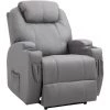 HOMCOM Fauteuil Luxe De Relaxation Et Massage Inclinaison Dossier Repose-pied électrique Revêtement Synthétique Gris - Gris -France HOMCOM Soldes 2022 38154180 1