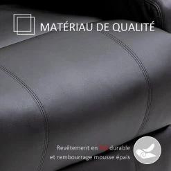 HOMCOM Fauteuil Luxe De Relaxation Et Massage Inclinaison Dossier Repose-pied Réglable Revêtement Synthétique Noir 9 HOMCOM Fauteuil Luxe De Relaxation Et Massage Inclinaison Dossier Repose-pied Réglable Revêtement Synthétique Noir -France HOMCOM Soldes 2022 38231585 3