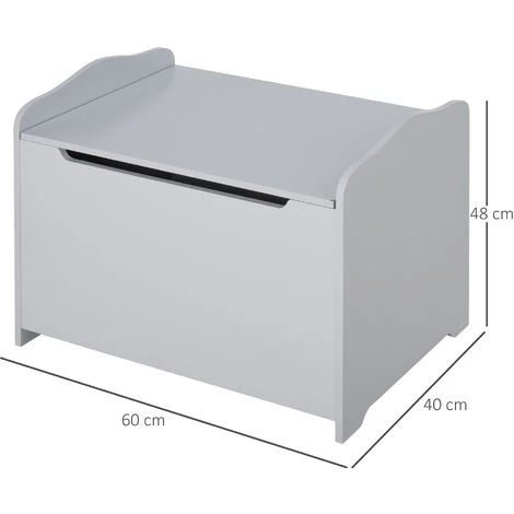 HOMCOM HOMCOM Coffre Malle De Rangement Coffre à Jouets Dim. 60L X 40l X 48H Cm Vérin Pneumatique MDF Gris 5 HOMCOM HOMCOM Coffre Malle De Rangement Coffre à Jouets Dim. 60L X 40l X 48H Cm Vérin Pneumatique MDF Gris – Image 3