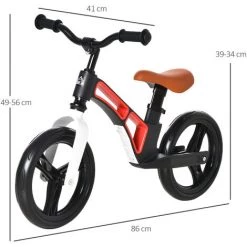HOMCOM Draisienne Enfant Hauteur Selle Et Guidon Réglable Pneus 12" EVA Acier PP Rouge Noir Blanc 9 HOMCOM Draisienne Enfant Hauteur Selle Et Guidon Réglable Pneus 12" EVA Acier PP Rouge Noir Blanc -France HOMCOM Soldes 2022 38926824 3