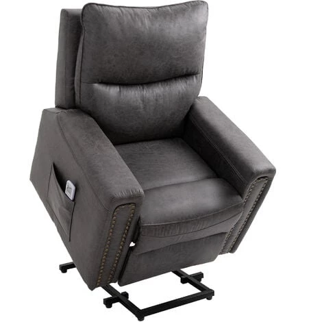 HOMCOM Fauteuil Releveur De Massage électrique Fauteuil De Relaxation Inclinable Avec Repose-pied Télécommande Revêtement Synthétique Tissu 86 X 92,5 X 104 Gris - Gris 3 HOMCOM Fauteuil Releveur De Massage électrique Fauteuil De Relaxation Inclinable Avec Repose-pied Télécommande Revêtement Synthétique Tissu 86 X 92,5 X 104 Gris - Gris