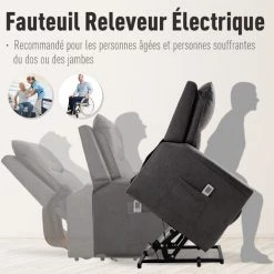 HOMCOM Fauteuil Releveur De Massage électrique Fauteuil De Relaxation Inclinable Avec Repose-pied Télécommande Revêtement Synthétique Tissu 86 X 92,5 X 104 Gris - Gris 10 HOMCOM Fauteuil Releveur De Massage électrique Fauteuil De Relaxation Inclinable Avec Repose-pied Télécommande Revêtement Synthétique Tissu 86 X 92,5 X 104 Gris - Gris -France HOMCOM Soldes 2022 39438588 4
