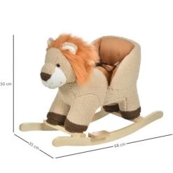 HOMCOM Cheval à Bascule Modèle Lion Fonction Musicale Selle Grand Confort Peluche Courte Douce Bois Peuplier Marron Dim. 68L X 35l X 50H Cm - Marron 9 HOMCOM Cheval à Bascule Modèle Lion Fonction Musicale Selle Grand Confort Peluche Courte Douce Bois Peuplier Marron Dim. 68L X 35l X 50H Cm - Marron -France HOMCOM Soldes 2022 39497064 3