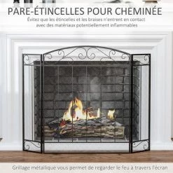 HOMCOM Grille De Protection Pour Cheminée - Pare-feu Large Pour Cheminée Ou Poêle - Pare-étincelles - Barrière De Sécurité - 3 Volets Pliables - Acier Métal Noir - Noir 10 HOMCOM Grille De Protection Pour Cheminée - Pare-feu Large Pour Cheminée Ou Poêle - Pare-étincelles - Barrière De Sécurité - 3 Volets Pliables - Acier Métal Noir - Noir -France HOMCOM Soldes 2022 39591638 4