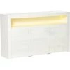 HOMCOM Buffet LED - Meuble De Rangement LED - 3 Placards Avec étagère Et Grande Niche - Panneaux Particules MDF Blanc Laqué - Blanc 2 HOMCOM Buffet LED - Meuble De Rangement LED - 3 Placards Avec étagère Et Grande Niche - Panneaux Particules MDF Blanc Laqué - Blanc -France HOMCOM Soldes 2022 39591831 1