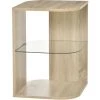 HOMCOM Guéridon Design Contemporain étagère Verre Trempé Aspect Chêne Clair 2 HOMCOM Guéridon Design Contemporain étagère Verre Trempé Aspect Chêne Clair -France HOMCOM Soldes 2022 39591882 1