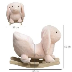 HOMCOM Cheval à Bascule Jouet à Bascule Lapin Fauteuil Intégré Ceinture De Sécurité Fonction Sonore Clapissement Rose - Rose 9 HOMCOM Cheval à Bascule Jouet à Bascule Lapin Fauteuil Intégré Ceinture De Sécurité Fonction Sonore Clapissement Rose - Rose -France HOMCOM Soldes 2022 39773010 3