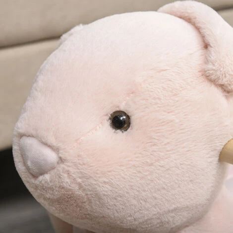 HOMCOM Cheval à Bascule Jouet à Bascule Lapin Fauteuil Intégré Ceinture De Sécurité Fonction Sonore Clapissement Rose - Rose 6 HOMCOM Cheval à Bascule Jouet à Bascule Lapin Fauteuil Intégré Ceinture De Sécurité Fonction Sonore Clapissement Rose - Rose – Image 4