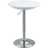 HOMCOM Table De Bar Ronde - Table Bistro Chic Style Contemporain - Piètement Acier Métal Chromé Plateau ABS Pivotant 360° Blanc - Blanc