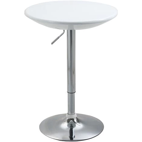 HOMCOM Table De Bar Ronde - Table Bistro Chic Style Contemporain - Piètement Acier Métal Chromé Plateau ABS Pivotant 360° Blanc - Blanc 3 HOMCOM Table De Bar Ronde - Table Bistro Chic Style Contemporain - Piètement Acier Métal Chromé Plateau ABS Pivotant 360° Blanc - Blanc