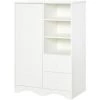 HOMCOM Armoire - Meuble Multi-rangements - Placard Porte 5 étagères, 3 Niches, 2 Tiroirs - Panneaux De Particules Blanc - Blanc -France HOMCOM Soldes 2022 39773027 1