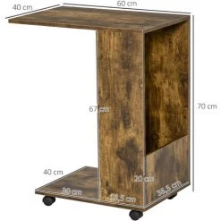 HOMCOM Table De Lit/fauteuil - Table D'appoint Roulante Avec étagère Basse Et Compartiment Rangement - Panneaux Particules Aspect Vieux Bois 9 HOMCOM Table De Lit/fauteuil - Table D'appoint Roulante Avec étagère Basse Et Compartiment Rangement - Panneaux Particules Aspect Vieux Bois -France HOMCOM Soldes 2022 39773028 3