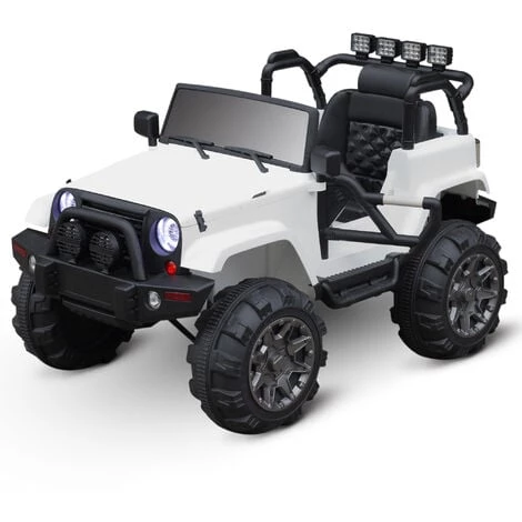 HOMCOM Voiture 4x4 électrique 12 V + Télécommande 128L X 78l X 76H Cm Enfants 3 à 8 Ans Effets Lumineux Sonores Lecteur MP3 Blanc 3 HOMCOM Voiture 4x4 électrique 12 V + Télécommande 128L X 78l X 76H Cm Enfants 3 à 8 Ans Effets Lumineux Sonores Lecteur MP3 Blanc