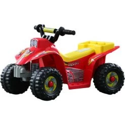 HOMCOM Voiture 4x4 Quad électrique Multifonctions 65L X 43l X 43H Cm Enfants 18 à 36 Mois Rouge Et Jaune