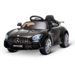 HOMCOM Voiture Véhicule électrique Enfants 12 V - V. Max. 5 Km/h Effets Sonores, Lumineux, Télécommande Mercedes-AMG GT R Noir - Noir