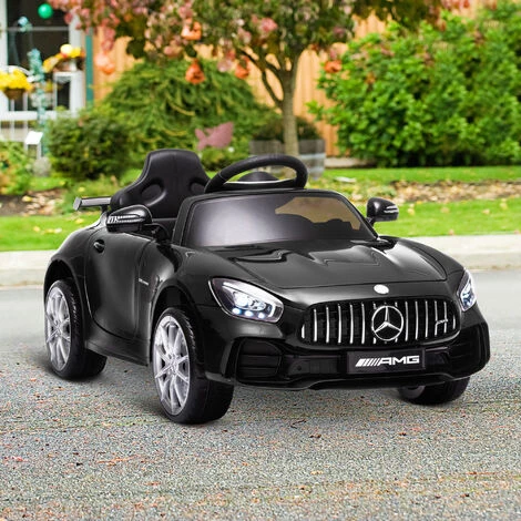 HOMCOM Voiture Véhicule électrique Enfants 12 V - V. Max. 5 Km/h Effets Sonores, Lumineux, Télécommande Mercedes-AMG GT R Noir - Noir 4 HOMCOM Voiture Véhicule électrique Enfants 12 V - V. Max. 5 Km/h Effets Sonores, Lumineux, Télécommande Mercedes-AMG GT R Noir - Noir – Image 2