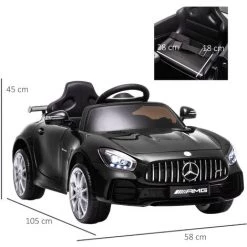 HOMCOM Voiture Véhicule électrique Enfants 12 V - V. Max. 5 Km/h Effets Sonores, Lumineux, Télécommande Mercedes-AMG GT R Noir - Noir 9 HOMCOM Voiture Véhicule électrique Enfants 12 V - V. Max. 5 Km/h Effets Sonores, Lumineux, Télécommande Mercedes-AMG GT R Noir - Noir -France HOMCOM Soldes 2022 40474281 3